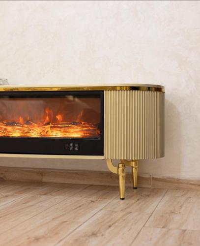 a microwave oven with a fire inside of it at FAMiLY HOME in Agadir