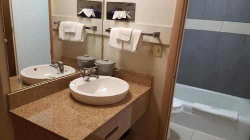 A bathroom at Travelers Lodge Marshall