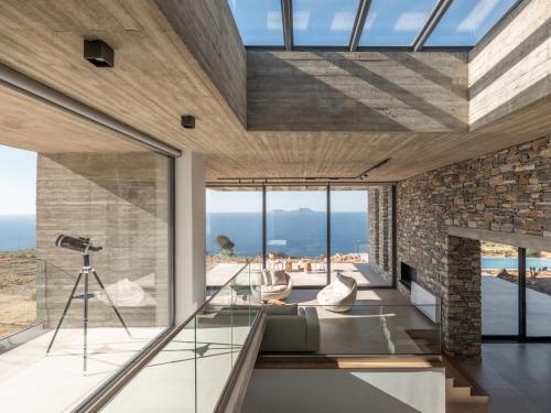 a house with a view of the ocean at Keras Cliff House in Agia Galini