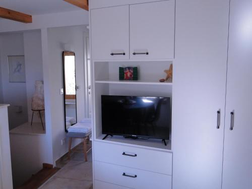 Μια τηλεόραση ή/και κέντρο ψυχαγωγίας στο Heritage Apartments Kyra & Fox in Pitve, Hvar