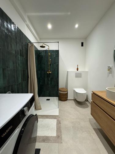 une salle de bain avec une douche, des toilettes et un lavabo dans l'établissement Charming 2P Nice center for 4, à Nice