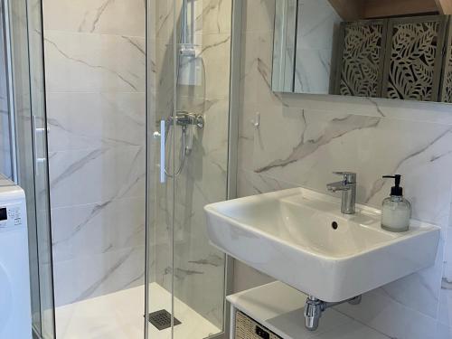 Koupelna v ubytování Maison moderne près du centre avec jardin et WIFI - FR-1-418-266