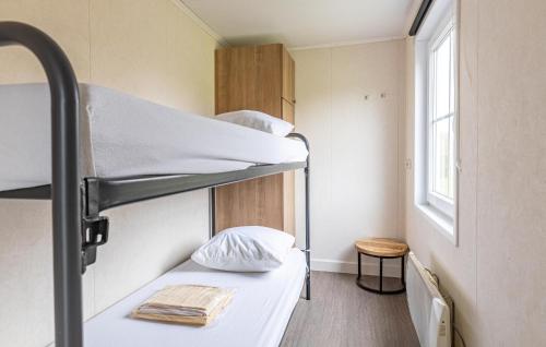 two bunk beds in a room with a window at 2 Bedroom Stunning Home In Wagenborgen in Wagenborgen