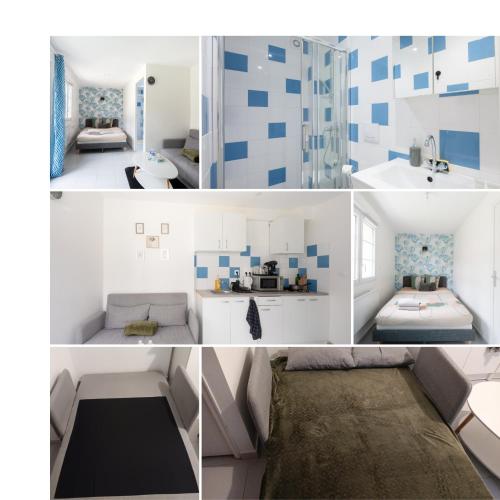 Photo de la galerie de l'établissement bleu lagon studio Moderne À 10 min de CDG et du parc expositions, à Tremblay-en-France