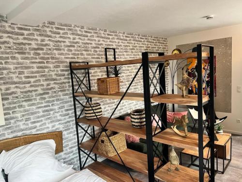 Postel nebo postele na pokoji v ubytování Stallgeflüster Lodge