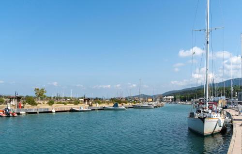 a group of boats docked in a harbor at Lovely Apartment In Puntone Di Scarlino in Puntone di Scarlino