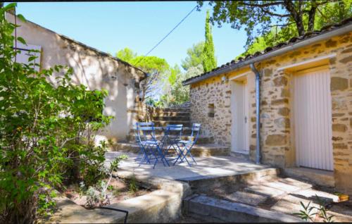 a patio with chairs and a table in a building at Gorgeous Home In Piegon With Sauna in Piégon