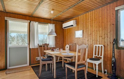 a dining room with a wooden table and chairs at 2 Bedroom Stunning Home In Vordingborg in Vordingborg
