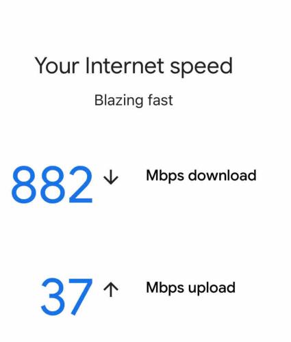 a screenshot of a cell phone with the numbers of your internet speed and flipping fast at Sunny & Spacious 2BD 1BA WFH Apt-Huge Yard & Patio in Fairfield