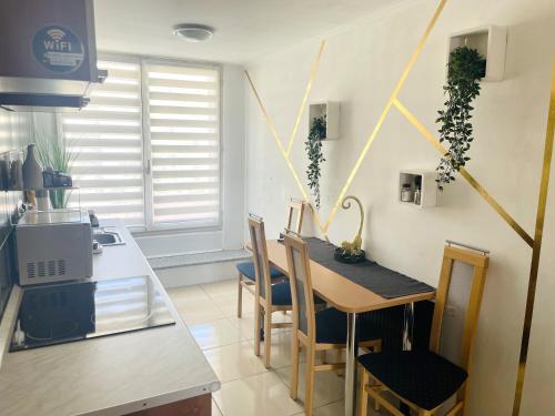 Kuchyň nebo kuchyňský kout v ubytování Alpesi Apartman Downtown