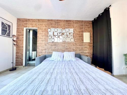Postel nebo postele na pokoji v ubytování Spacieux T2 avec balcon