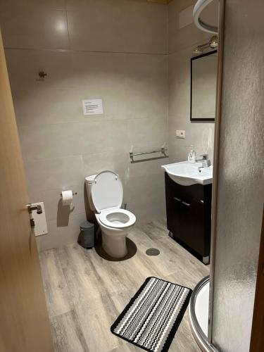 un baño con inodoro y lavabo en El Camino, en Laza