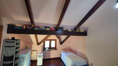 a room with a lego train on a loft at Dimora Acqua del Fico in Castellabate