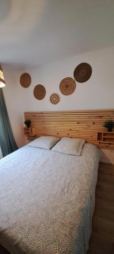 Postel nebo postele na pokoji v ubytování La Terrasse, Hyper centre au calme avec stationnement