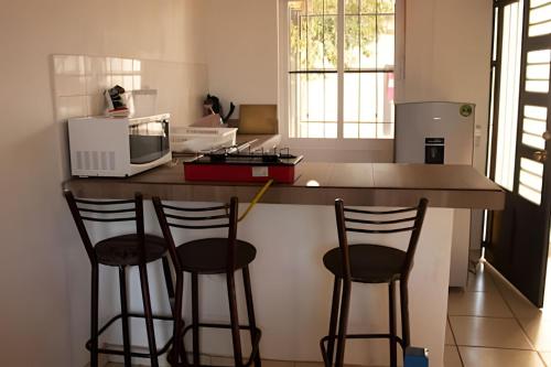 Dapur atau dapur kecil di C3 Alberca privada a 5 min de la playa y manglar!