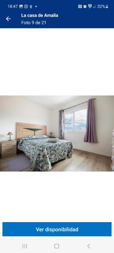 una camera da letto con un letto e una finestra di La Casa de Amalia a San Pedro de Daute