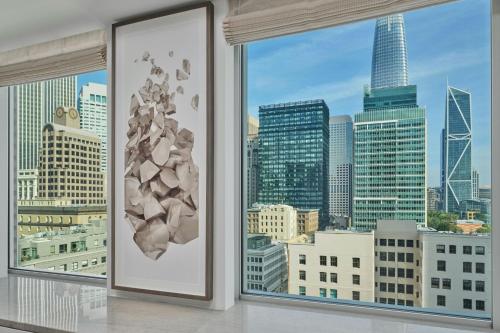 a window with a view of a city skyline at The St. Regis San Francisco in San Francisco