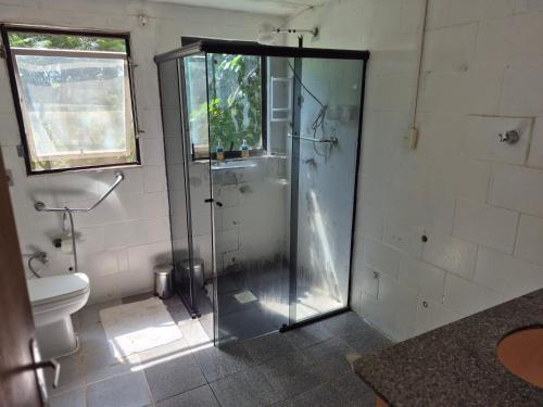 Koupelna v ubytování Chácara do Vale