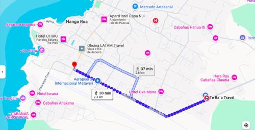 a map of the dublin itinerary at Te Ra a Travel Suit Matrimonial in Hanga Roa