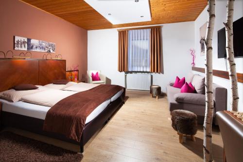 Hotel Apartment Das Au- Gutにあるベッド