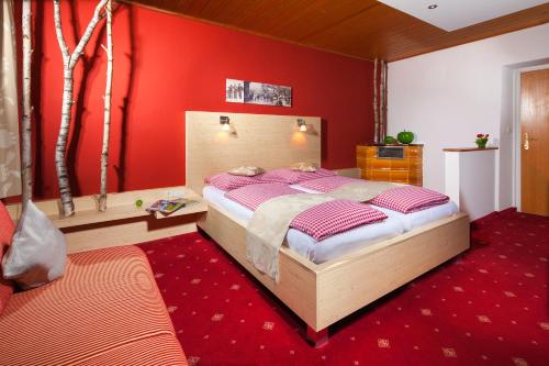 Hotel Apartment Das Au- Gutにあるベッド