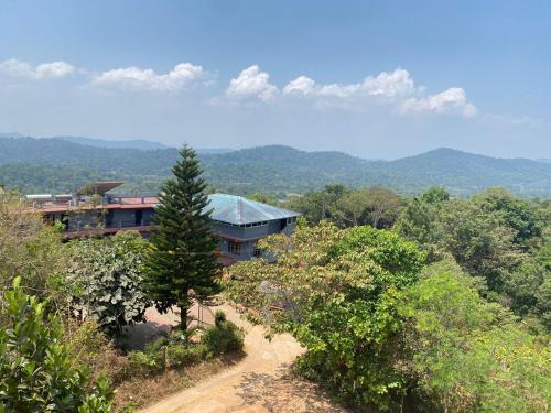 a house on top of a hill with trees at View Point Stay in Madikeri