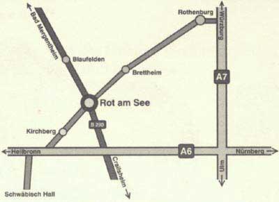 una mappa del caldo che vede di Hotel-Gasthof Lamm a Rot am See