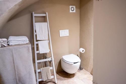 a bathroom with a toilet and a ladder at CASA FLORA - Noto in Noto