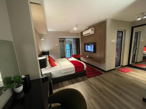 Katil atau katil-katil dalam bilik di HappySty by Golden Hour Maritime Suite