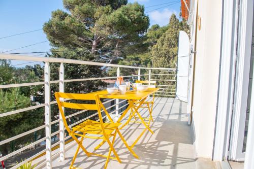 Balkón nebo terasa v ubytování Maison Leucate Vue Mer Les Grandes Terrasses