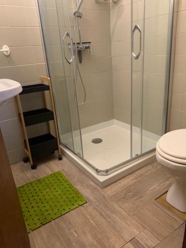 une salle de bain avec douche et toilettes dans l'établissement Studio le Bastion, à Algajola