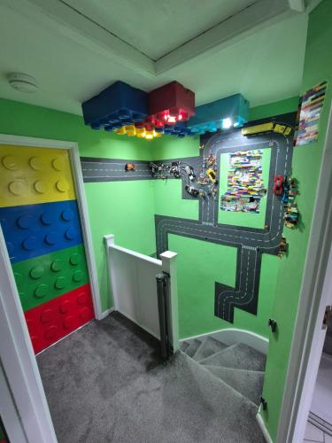 a room with a lego room with a lego play room at The Lego themed house in Windsor