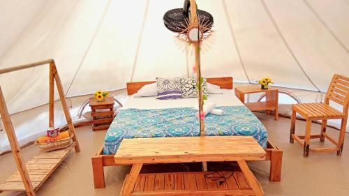 Postel nebo postele na pokoji v ubytování Tintipán Glamping