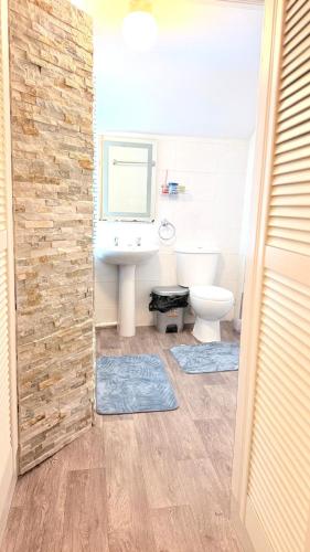 a bathroom with a sink and a toilet at East End Drimoleague in Mutton Bridge