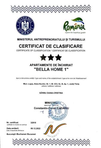 a letter of constitutionality of the republic of romania on a white document at Bella Home, the place to stay in Lugoj in Lugoj