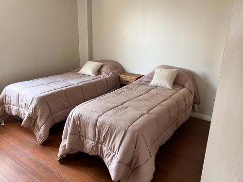 two beds sitting next to each other in a room at Gray Fox Apartments - Antártida in Ushuaia