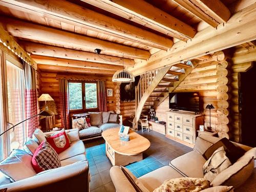 Ruang duduk di Chalet Le Petit Pré