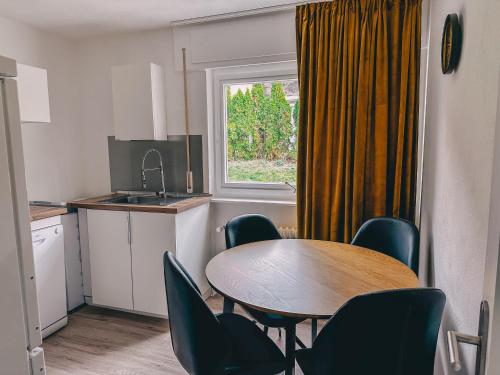 Η κουζίνα ή μικρή κουζίνα στο Sali-Bayreuth - SM9 Charming Apartment Near Zoo in Bayreuth with Terrace, Free Wi-Fi & 24-Hour Front Desk