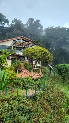 a house with a tree in front of it at Jungle Lodge Santis Panama in Bajo Grande