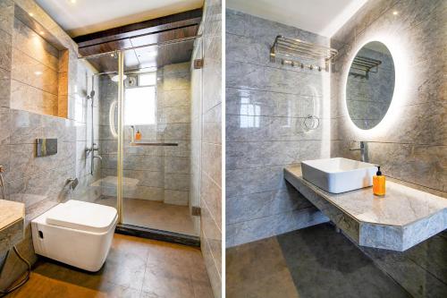 Ένα μπάνιο στο Super Townhouse New Town Formerly Krish Residency