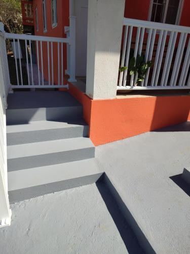 a set of stairs leading to a house at Belle Cove in Gros Islet