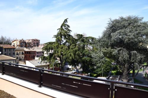a view of a city from a balcony at Hotel Ristorante Benigni in Campagnano di Roma