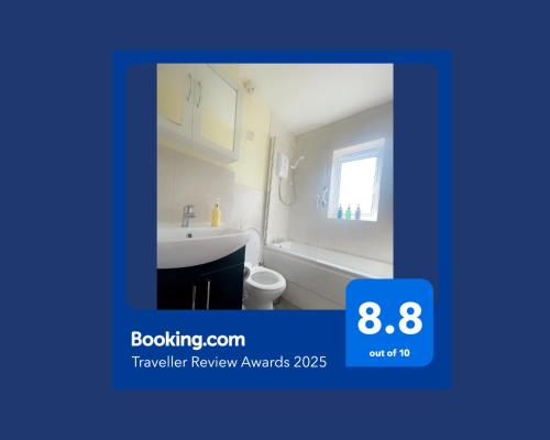 Bilik mandi di Misk Homes #2 Near Heathrow Airport, shops & Brunel University - Free Parking
