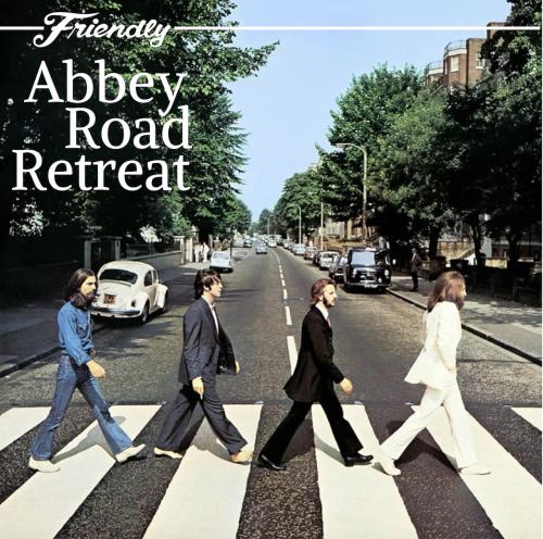 a poster of the beatlesbey road retreat at Friendly Abbey Road Retreat in Berwyn