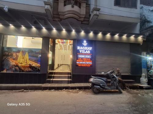 a scooter parked in front of a store front at Raghav Vilas - Essence of Kashi in Varanasi