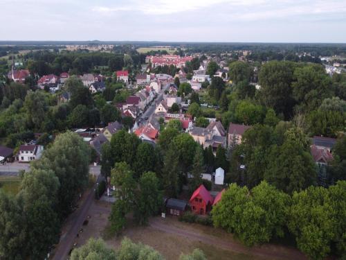 an aerial view of a town with houses at Holiday Home in Stepnica near Szczecin Lagoon in Stepnica