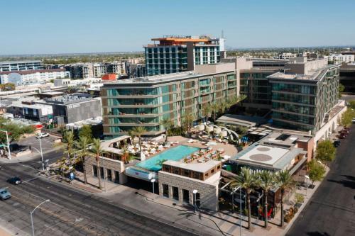 an aerial view of a city with tall buildings at W Scottsdale in Scottsdale