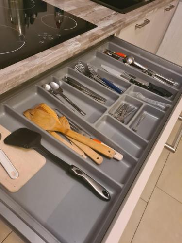 Kuchyň nebo kuchyňský kout v ubytování Comfortable Home