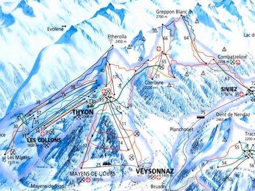 a map of the remarkables mountain range at Apartment in Les Masses with terrace in Agettes
