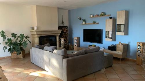 TV a/nebo společenská místnost v ubytování Chambre "passion" dans maison provençale chez l'habitant